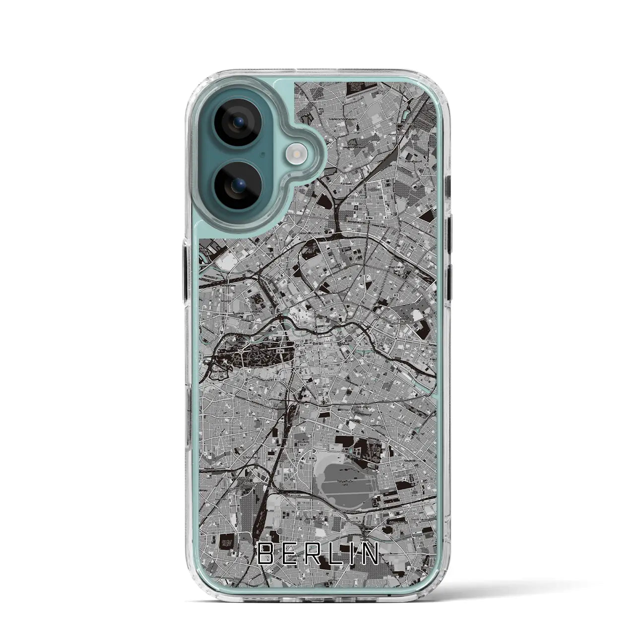 【ベルリン(ドイツ)】地図柄iPhoneケース(MagSafeタイプ)モノトーン・iPhone 16 Pro 用