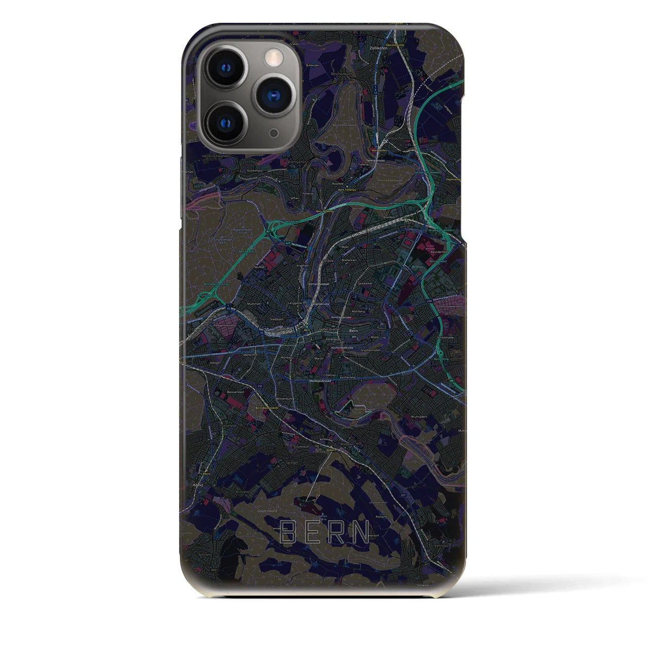 【ベルン(スイス)】地図柄iPhoneケース(バックカバータイプ)