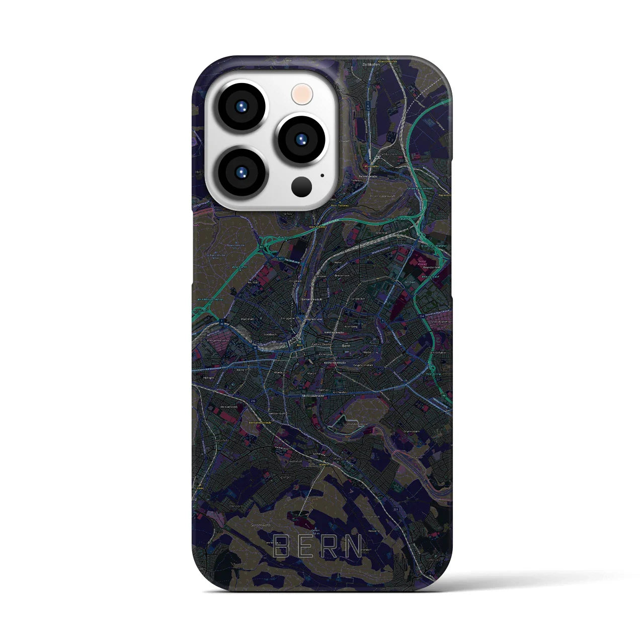 【ベルン(スイス)】地図柄iPhoneケース(バックカバータイプ)