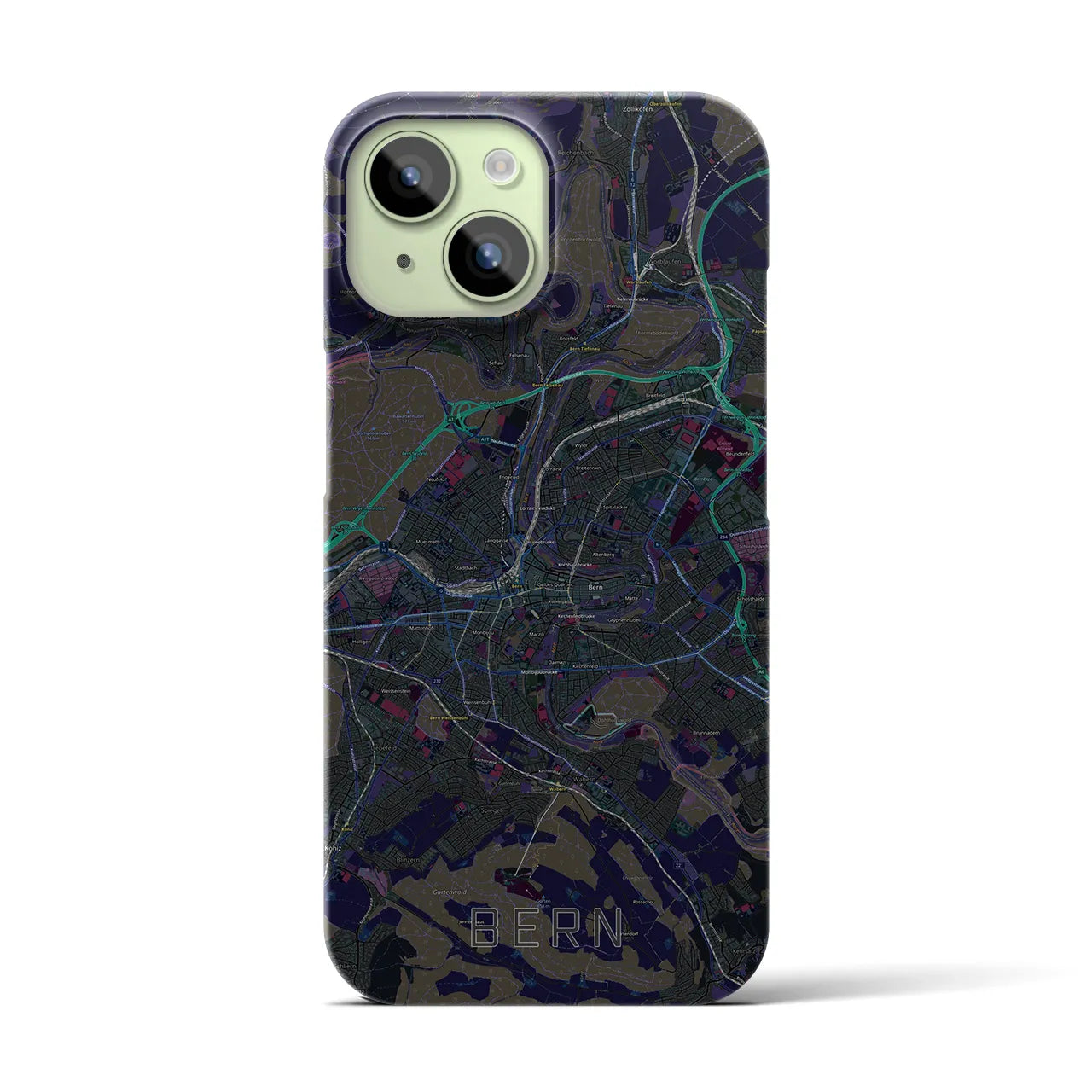 【ベルン(スイス)】地図柄iPhoneケース(バックカバータイプ)