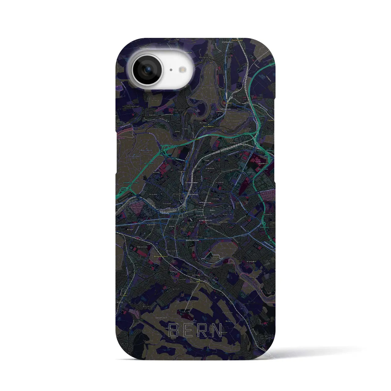 【ベルン(スイス)】地図柄iPhoneケース(バックカバータイプ)
