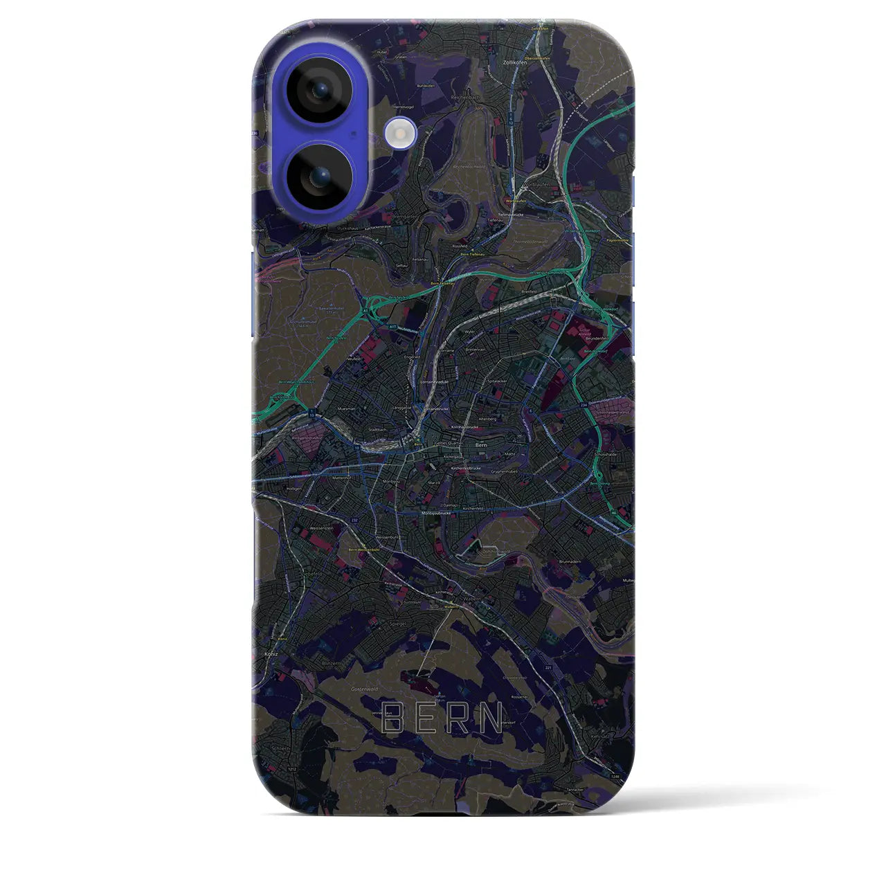 【ベルン(スイス)】地図柄iPhoneケース(バックカバータイプ)