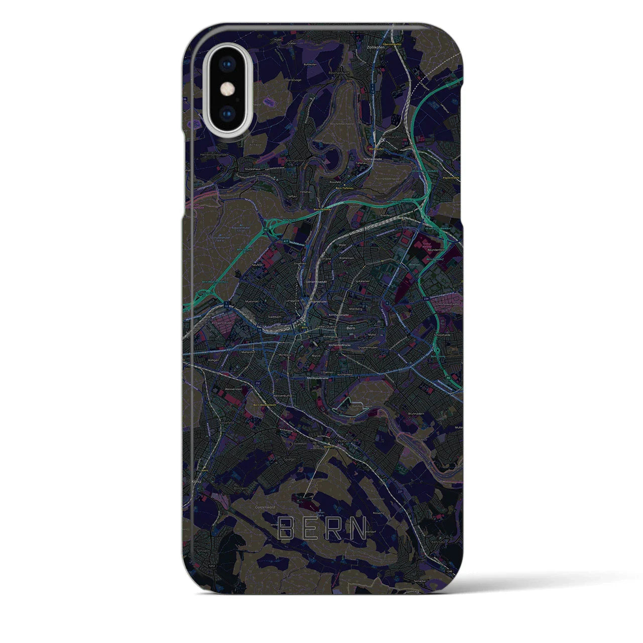 【ベルン(スイス)】地図柄iPhoneケース(バックカバータイプ)