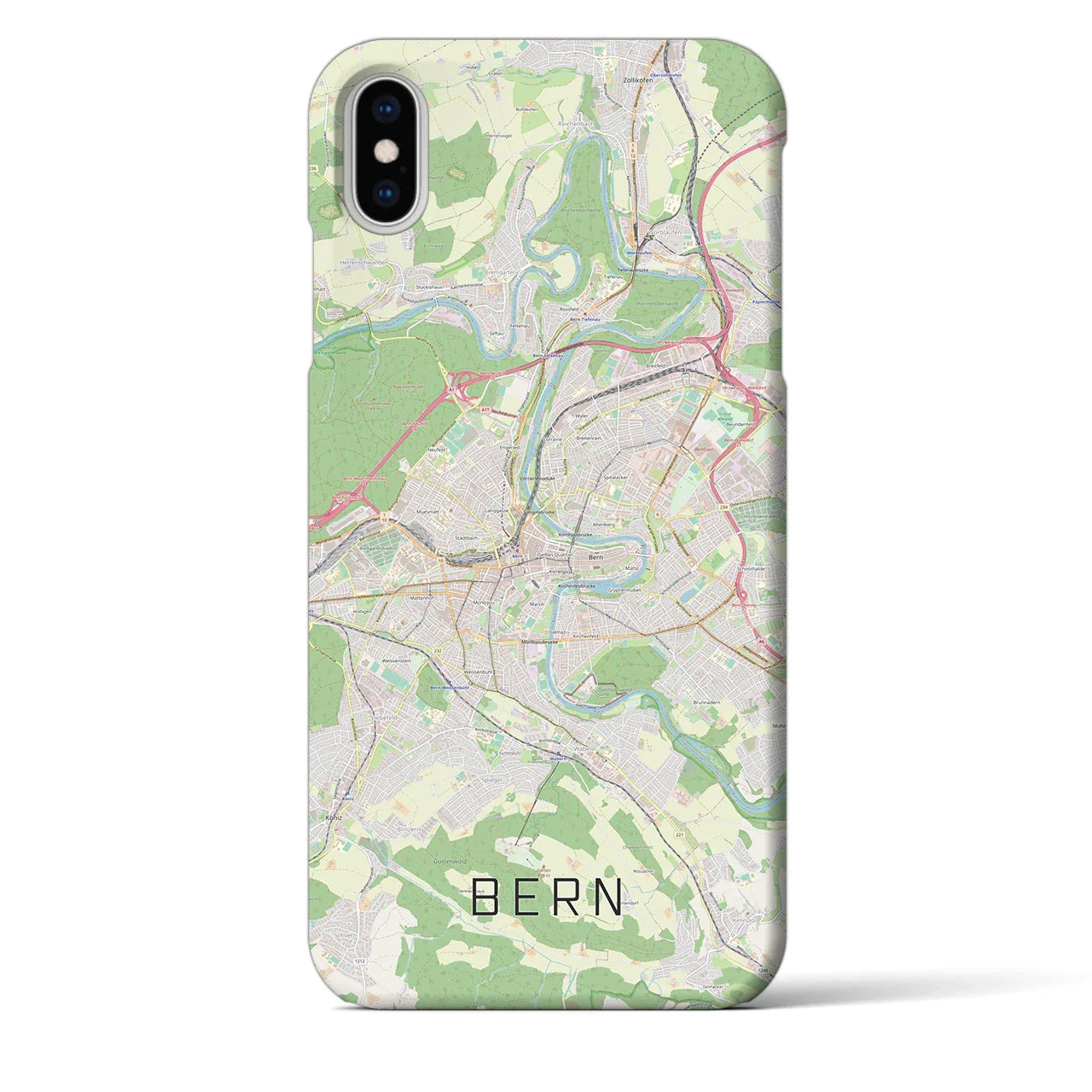 【ベルン(スイス)】地図柄iPhoneケース(バックカバータイプ)