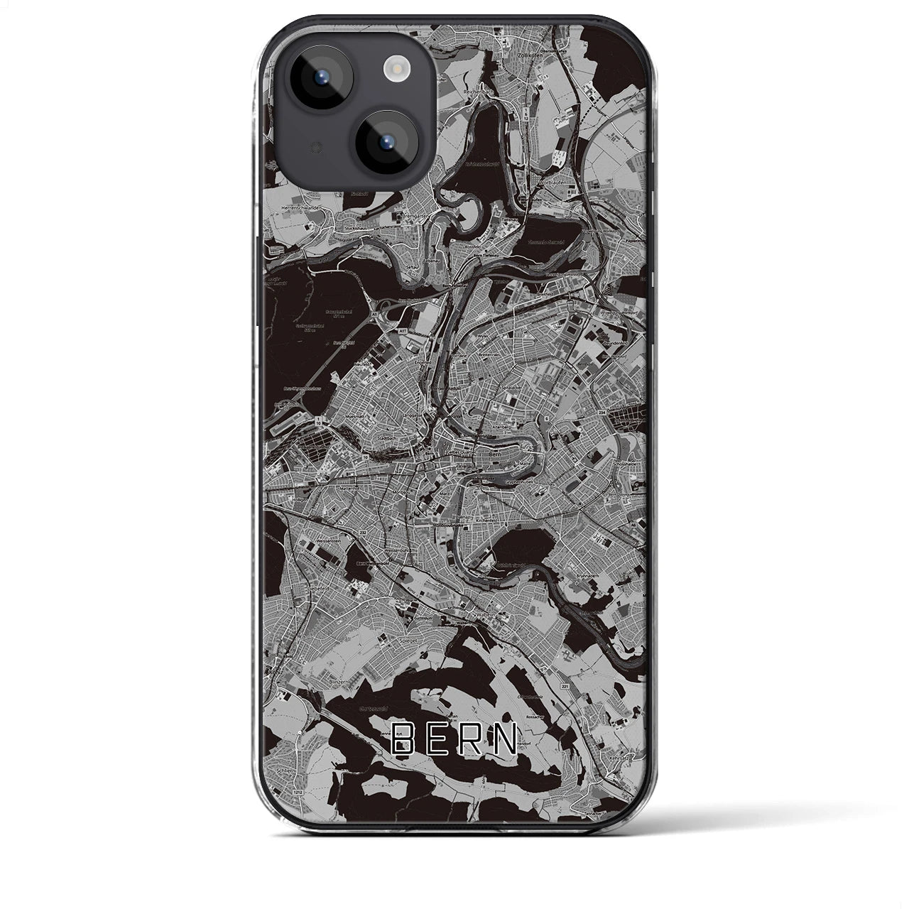 【ベルン(スイス)】地図柄iPhoneケース(クリアタイプ)