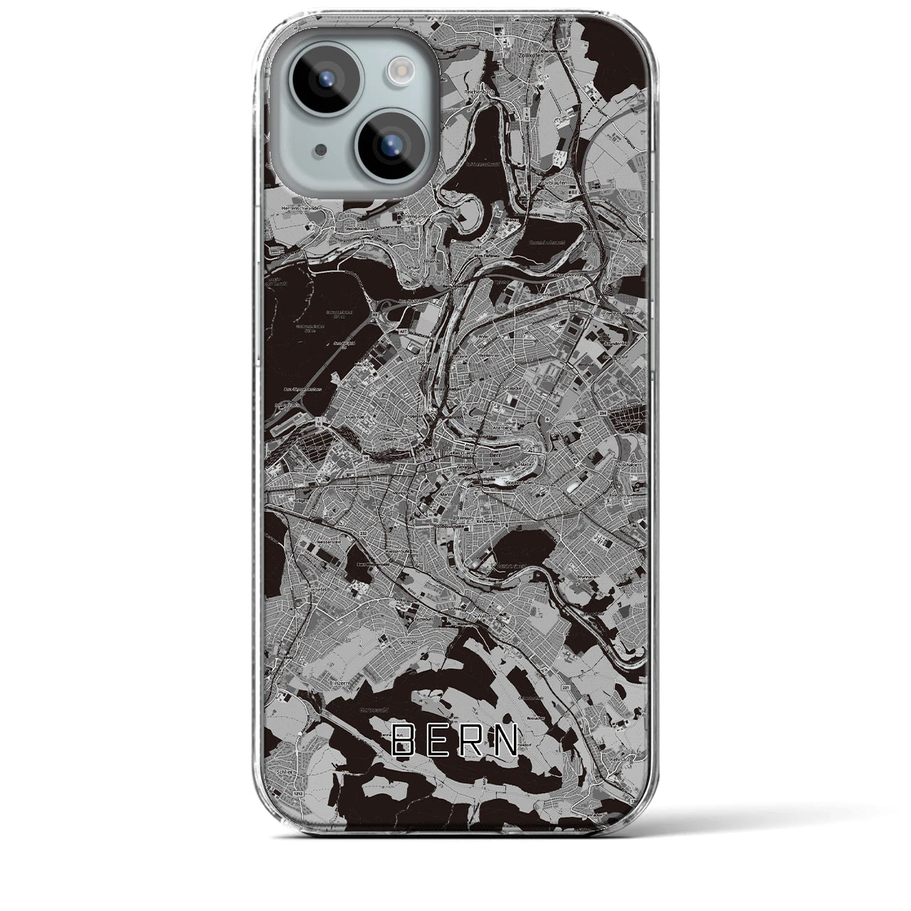 【ベルン(スイス)】地図柄iPhoneケース(クリアタイプ)