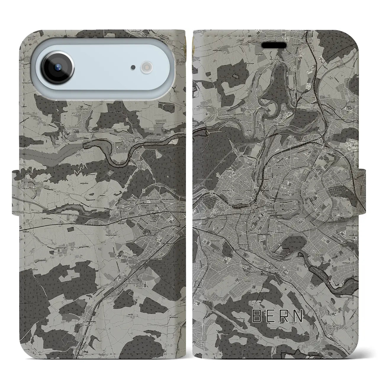 【ベルン(スイス)】地図柄iPhoneケース(手帳タイプ)