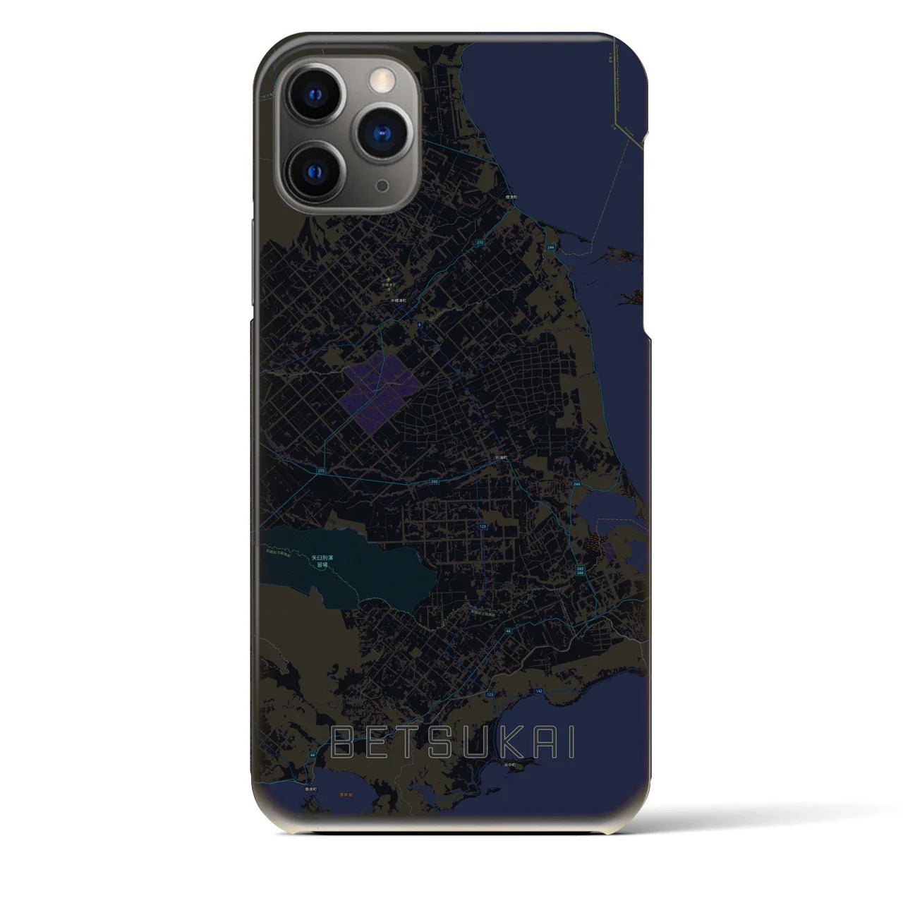 【別海(北海道)】地図柄iPhoneケース(バックカバータイプ)