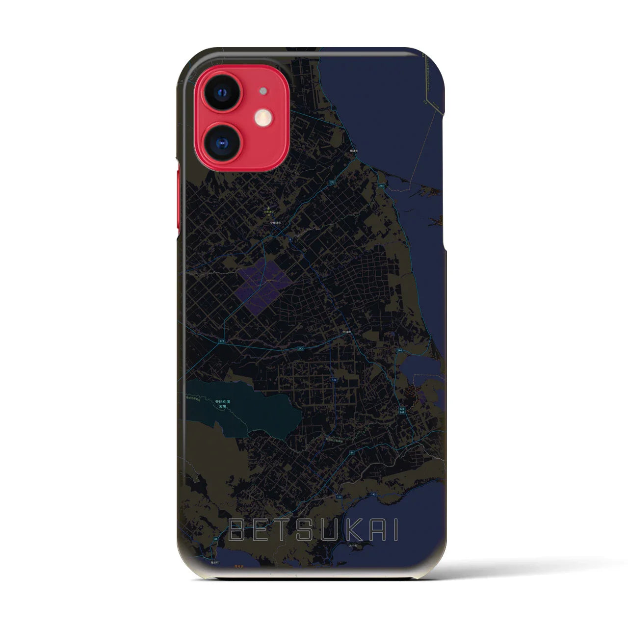【別海(北海道)】地図柄iPhoneケース(バックカバータイプ)