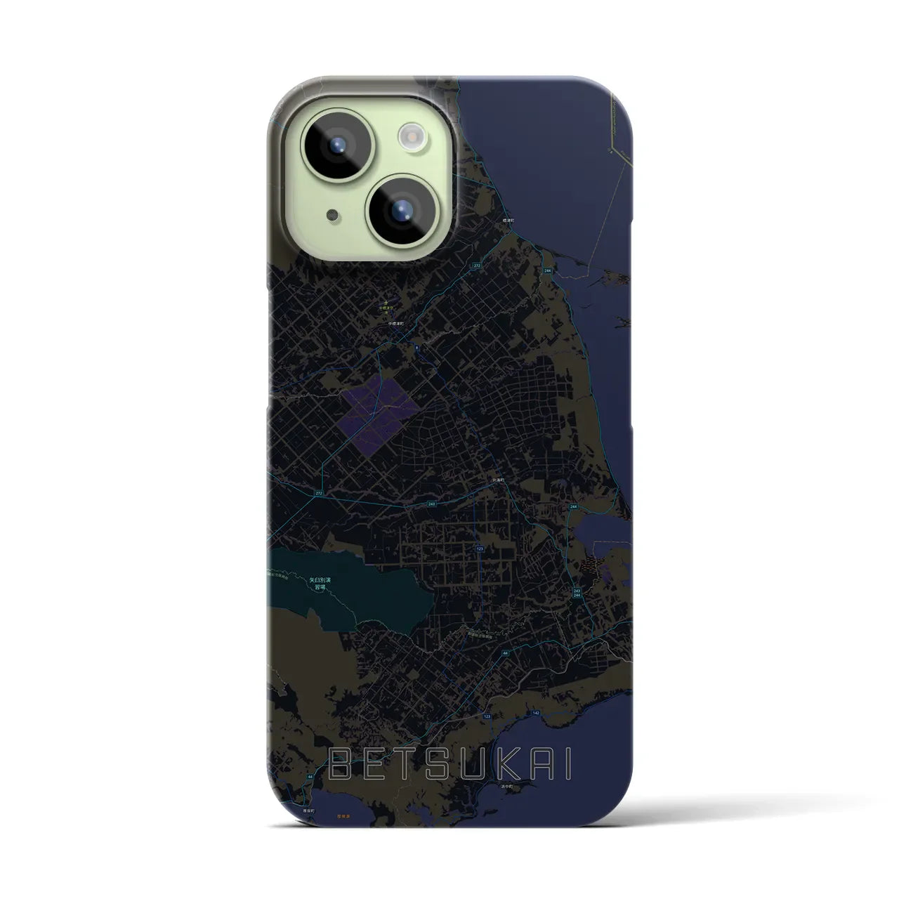 【別海(北海道)】地図柄iPhoneケース(バックカバータイプ)
