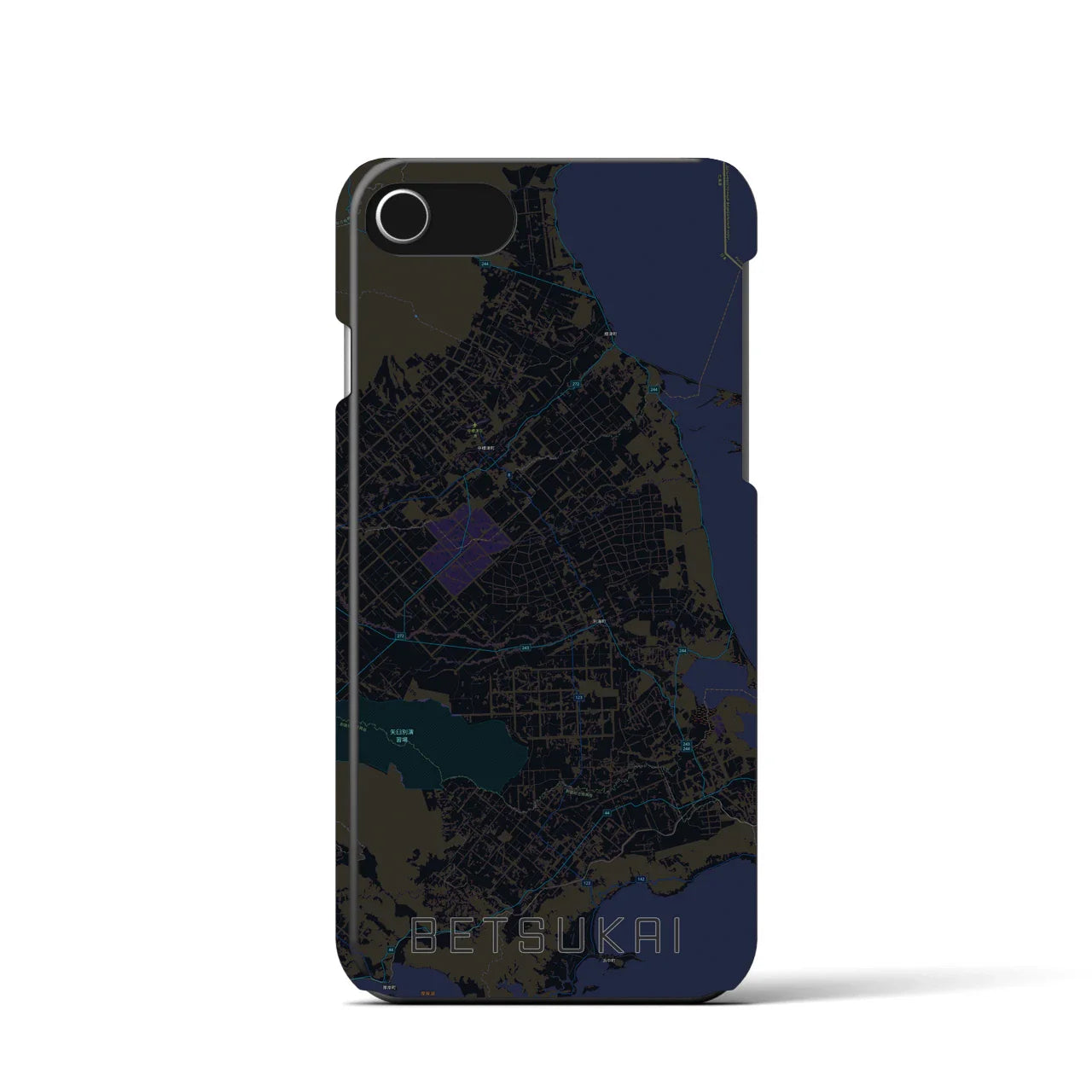 【別海(北海道)】地図柄iPhoneケース(バックカバータイプ)