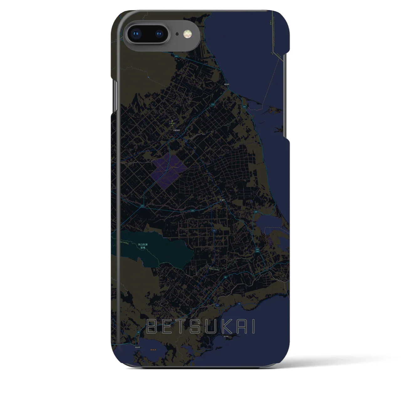 【別海(北海道)】地図柄iPhoneケース(バックカバータイプ)