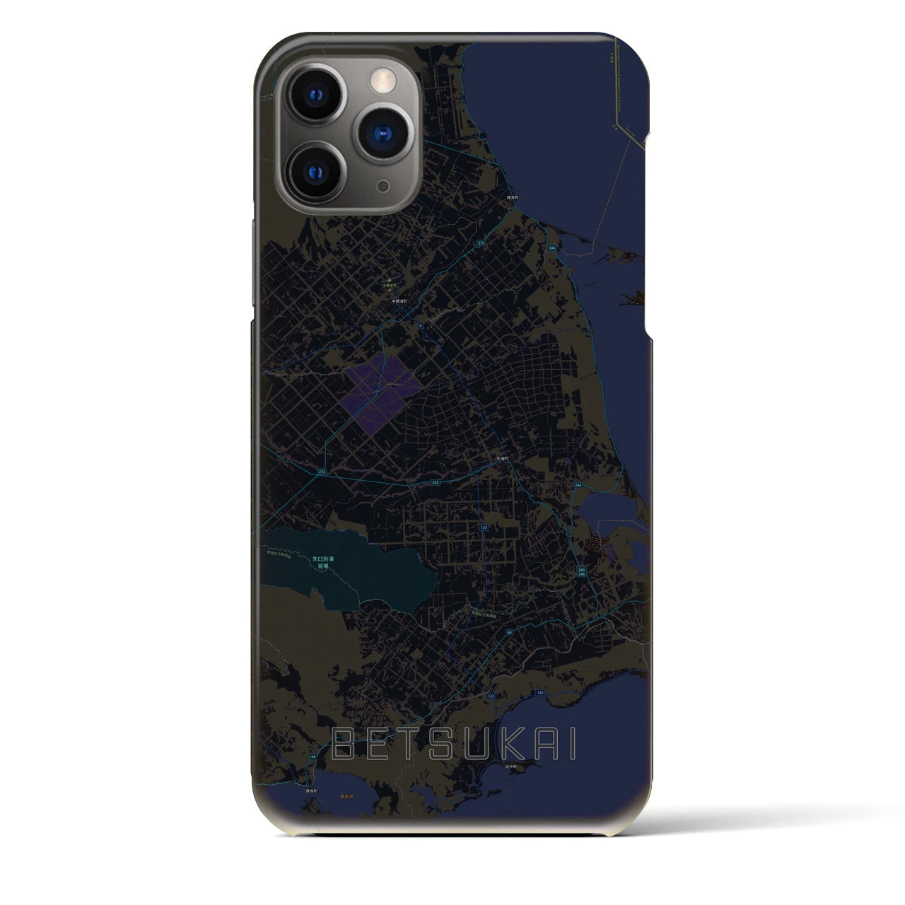 【別海(北海道)】地図柄iPhoneケース(バックカバータイプ)