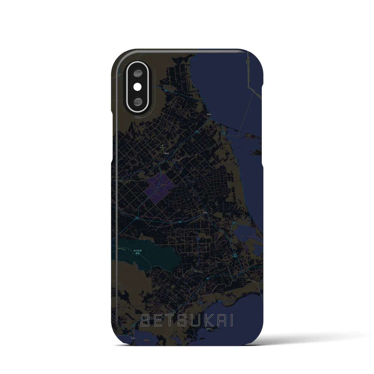 【別海(北海道)】地図柄iPhoneケース(バックカバータイプ)