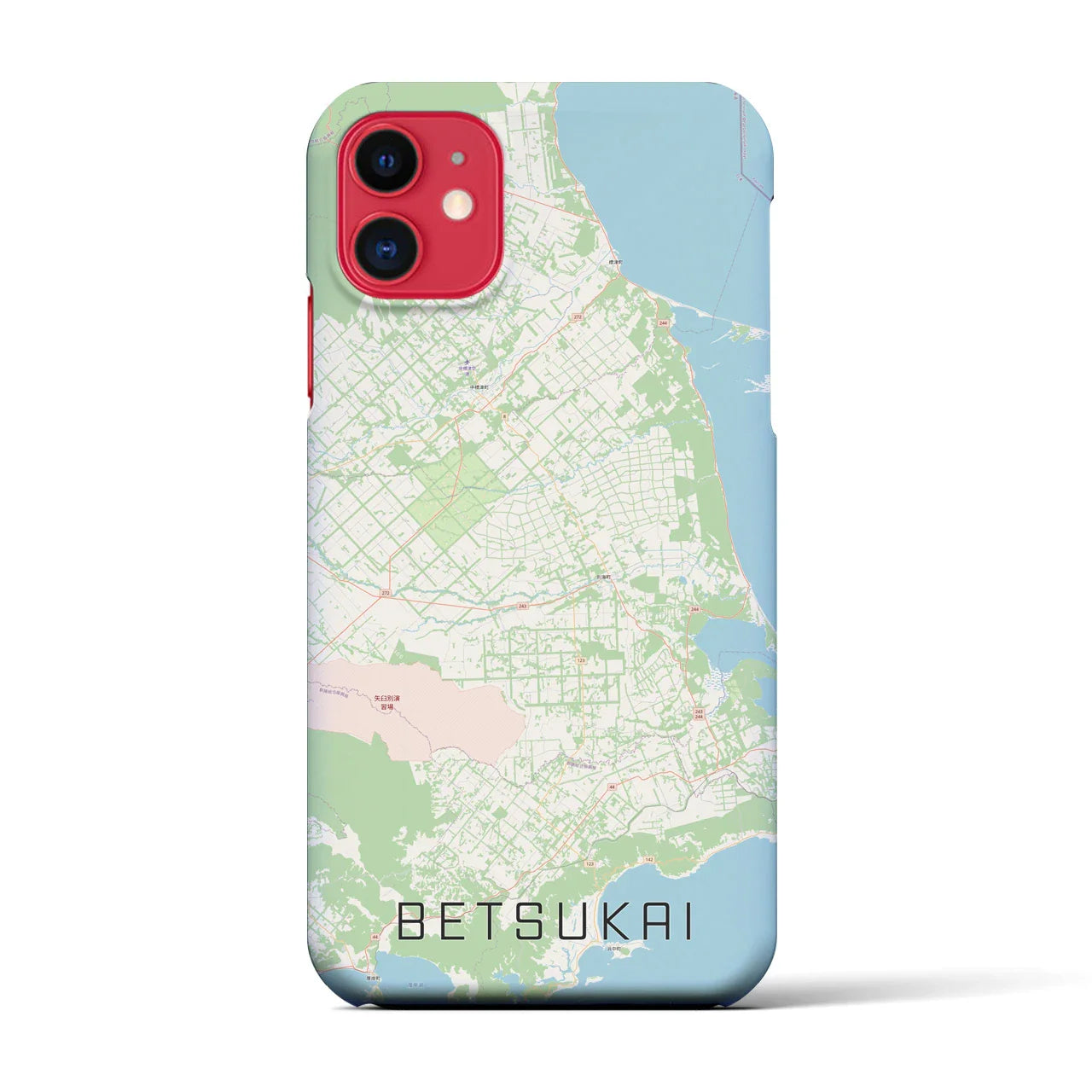 【別海(北海道)】地図柄iPhoneケース(バックカバータイプ)