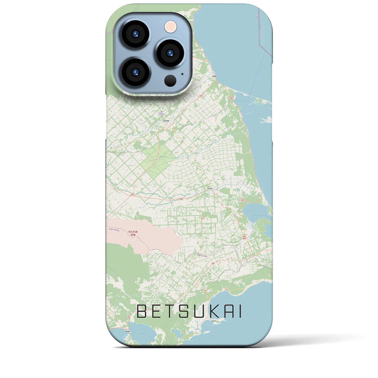 【別海(北海道)】地図柄iPhoneケース(バックカバータイプ)