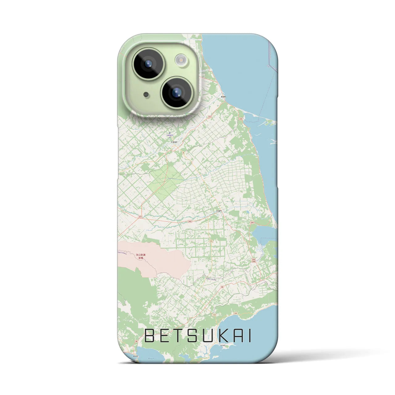 【別海(北海道)】地図柄iPhoneケース(バックカバータイプ)