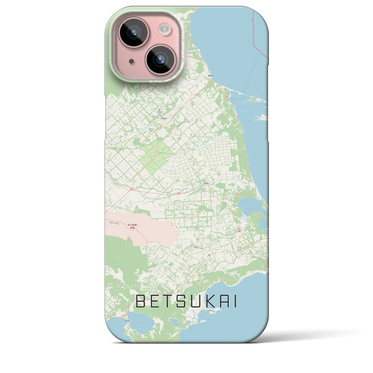 【別海(北海道)】地図柄iPhoneケース(バックカバータイプ)