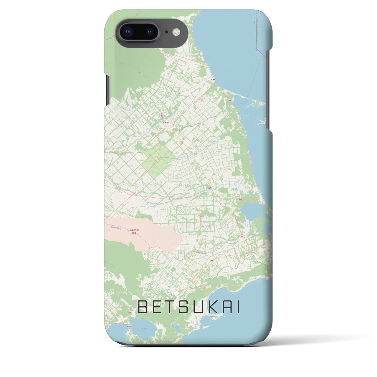 【別海(北海道)】地図柄iPhoneケース(バックカバータイプ)