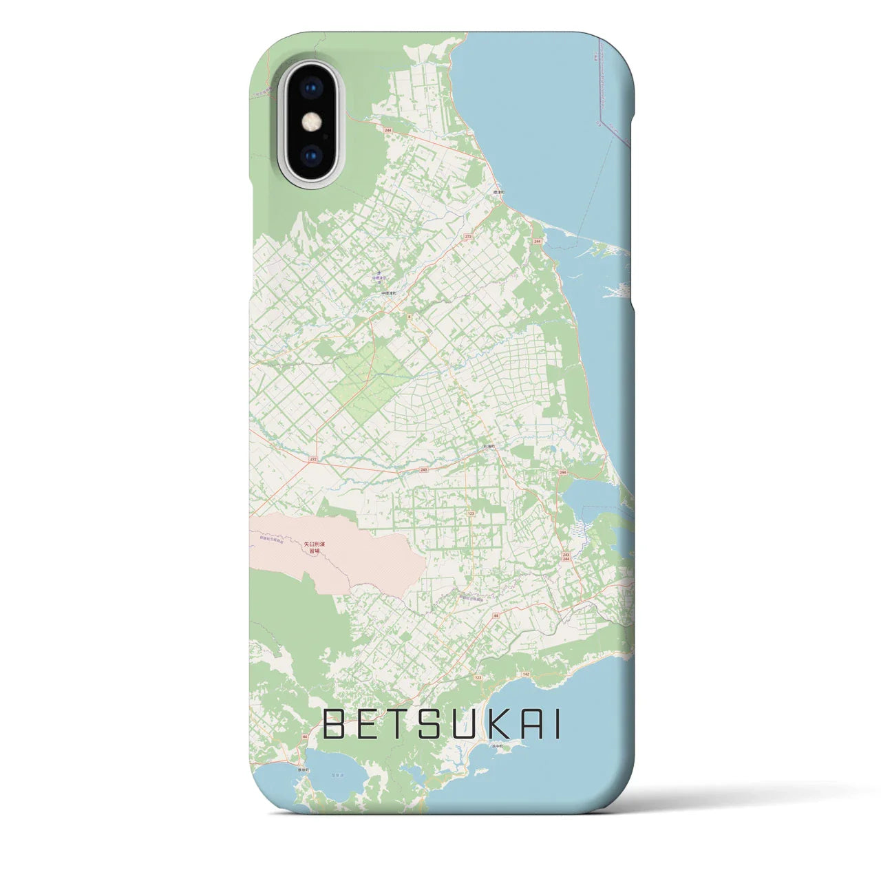 【別海(北海道)】地図柄iPhoneケース(バックカバータイプ)