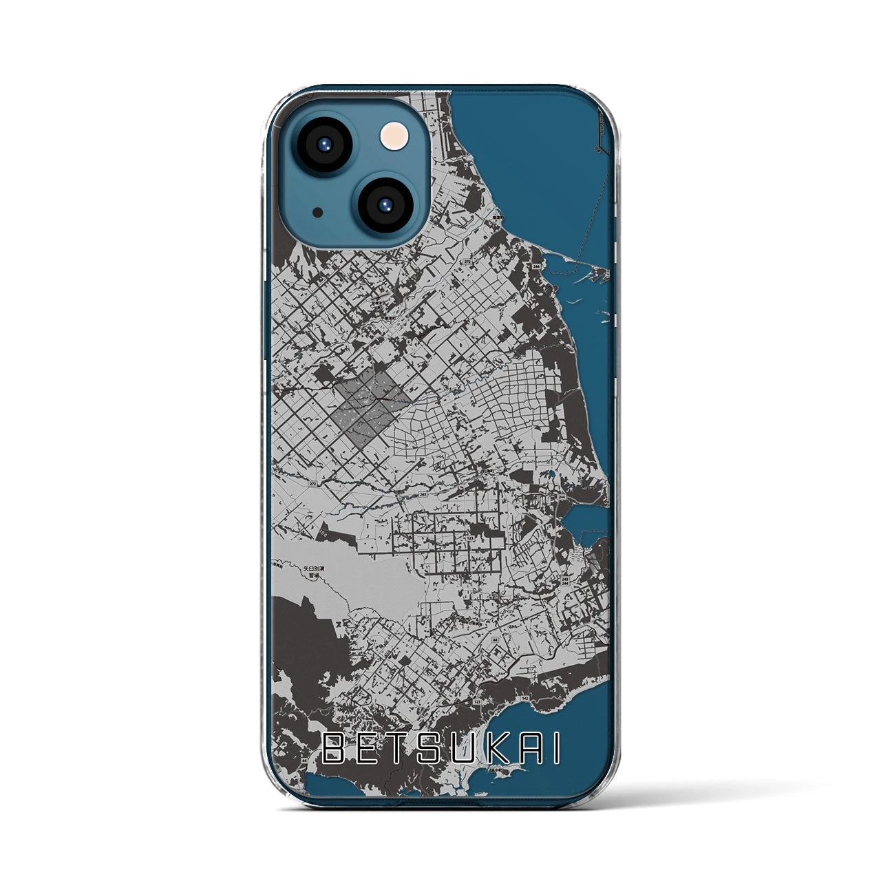 【別海(北海道)】地図柄iPhoneケース(クリアタイプ)