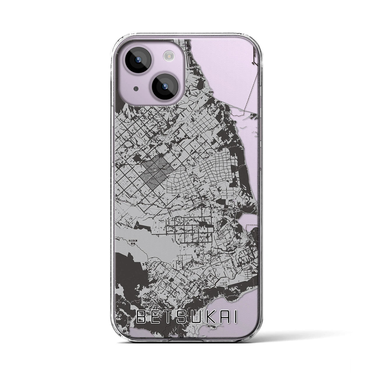 【別海(北海道)】地図柄iPhoneケース(クリアタイプ)