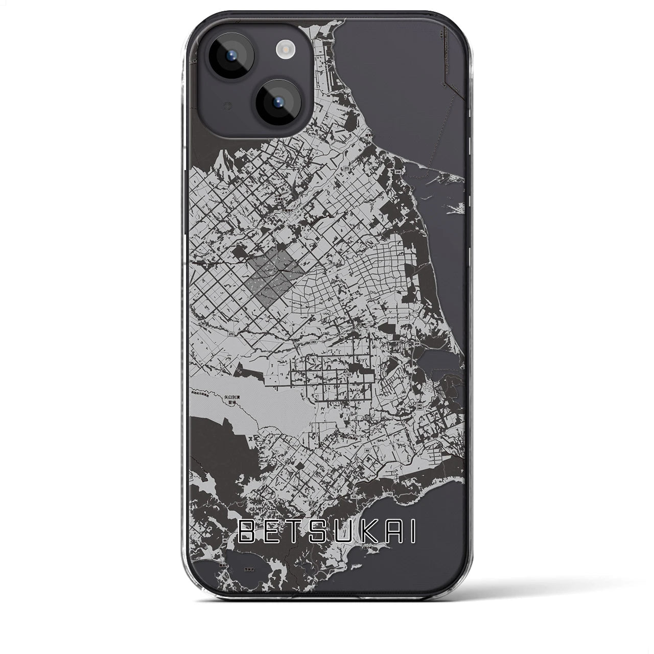 【別海(北海道)】地図柄iPhoneケース(クリアタイプ)