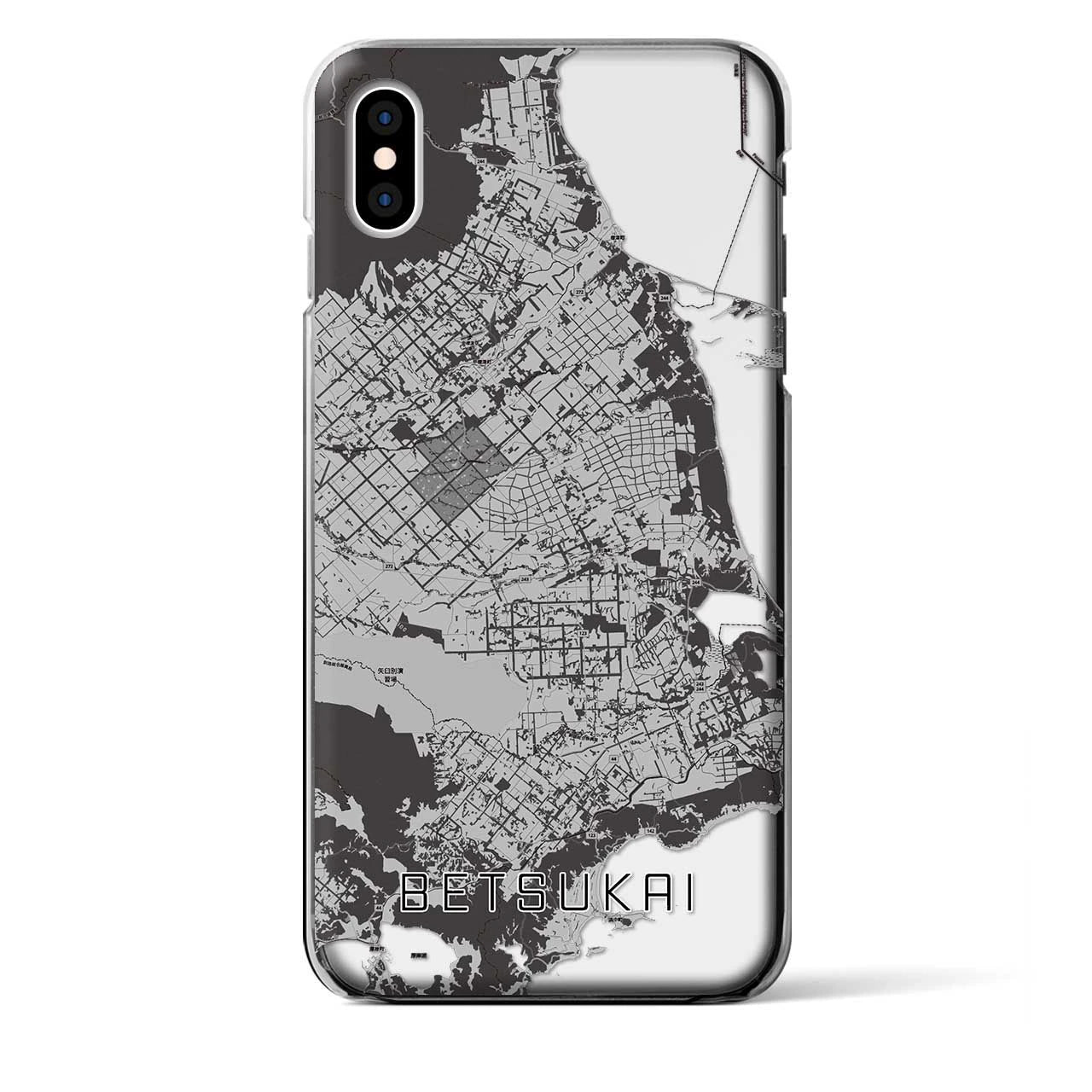 【別海(北海道)】地図柄iPhoneケース(クリアタイプ)