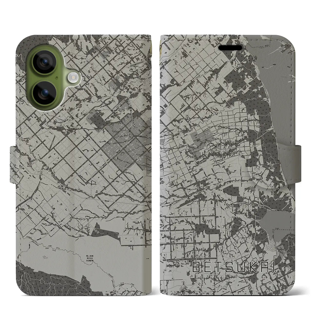 【別海(北海道)】地図柄iPhoneケース(手帳タイプ)