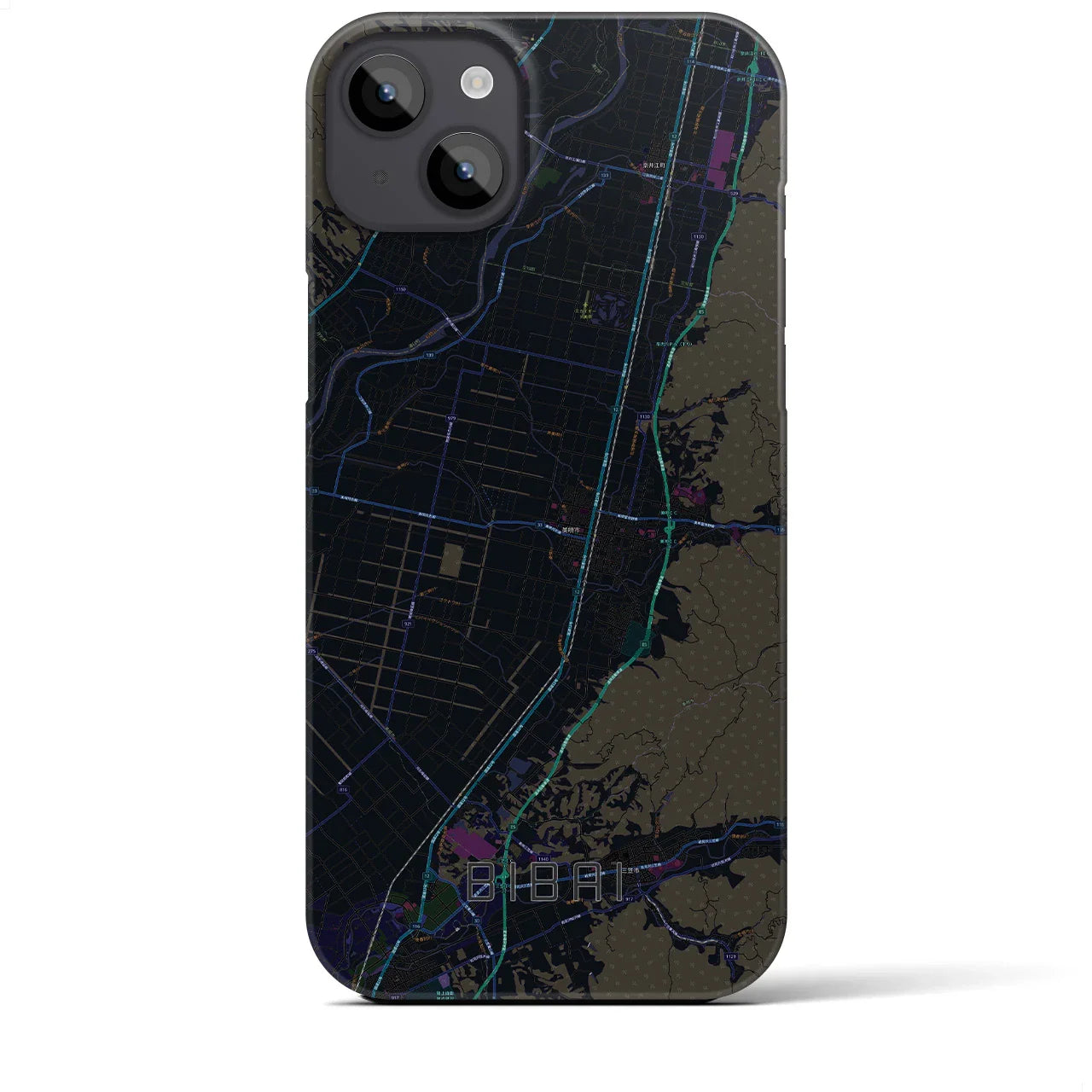 【美唄(北海道)】地図柄iPhoneケース(バックカバータイプ)