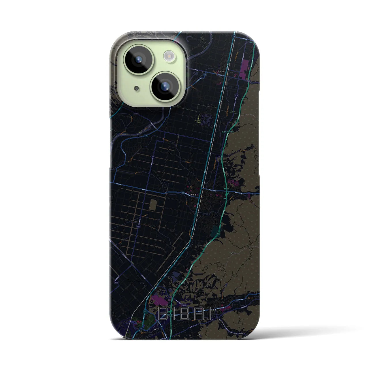 【美唄(北海道)】地図柄iPhoneケース(バックカバータイプ)