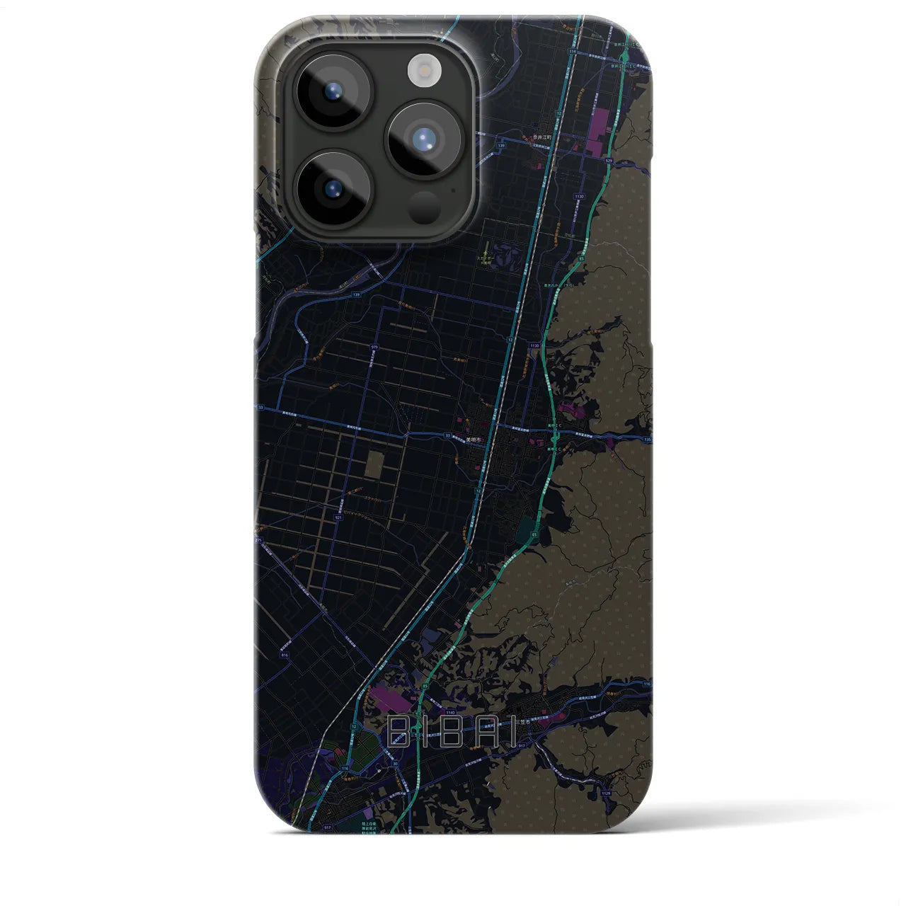 【美唄(北海道)】地図柄iPhoneケース(バックカバータイプ)