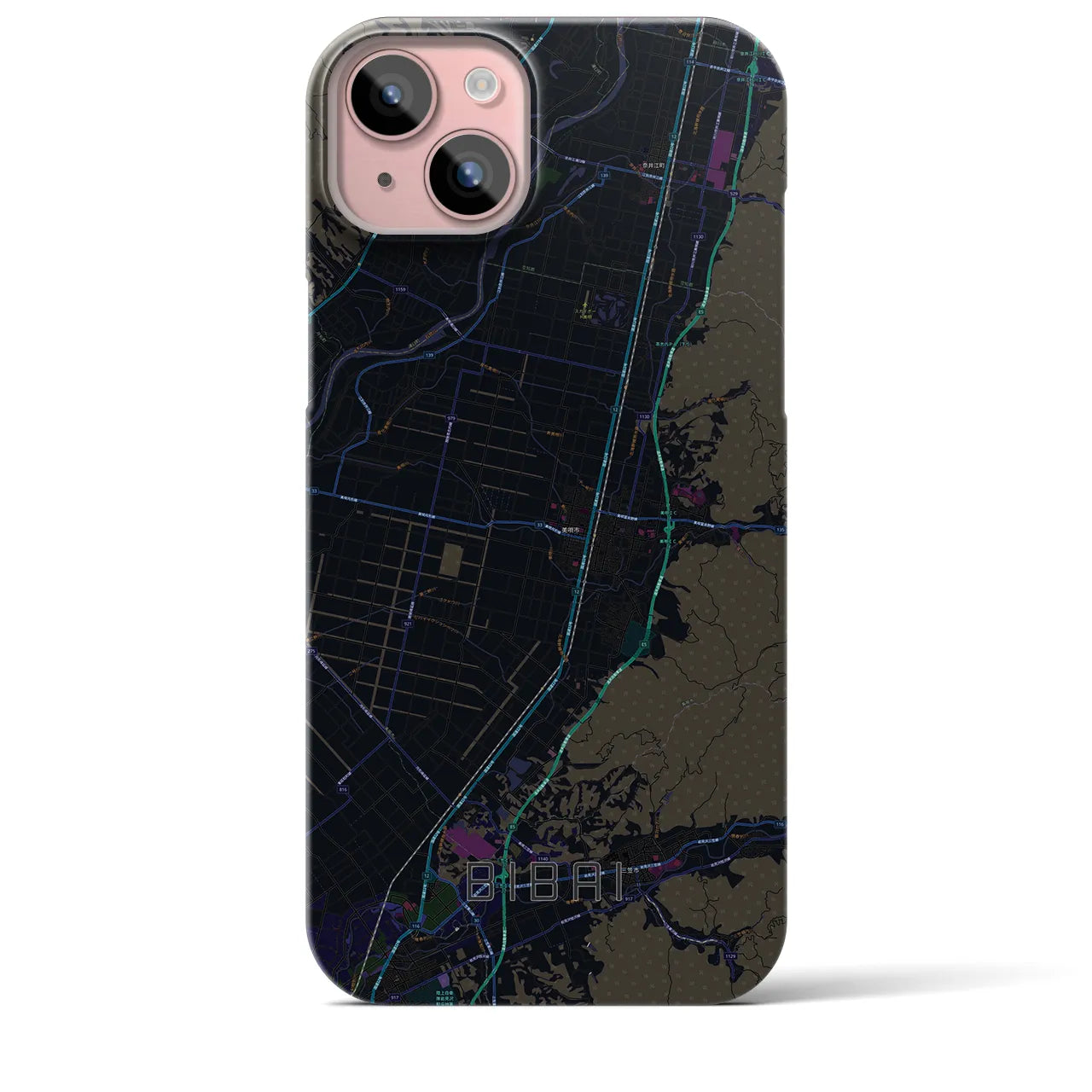 【美唄(北海道)】地図柄iPhoneケース(バックカバータイプ)