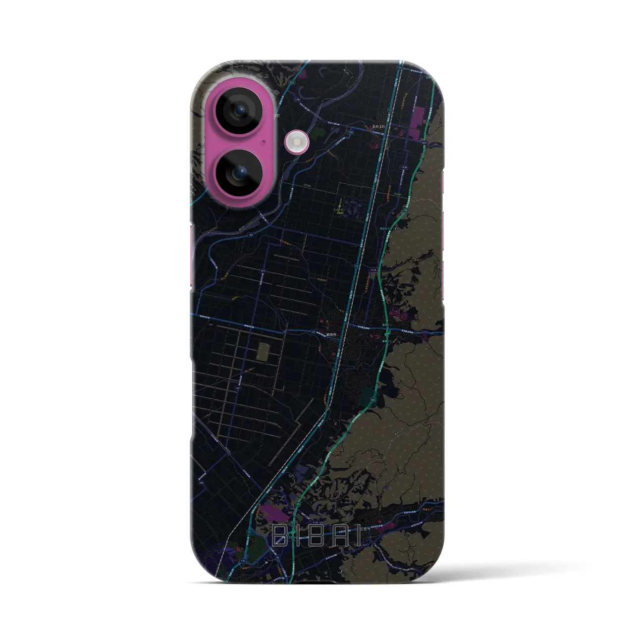【美唄(北海道)】地図柄iPhoneケース(バックカバータイプ)