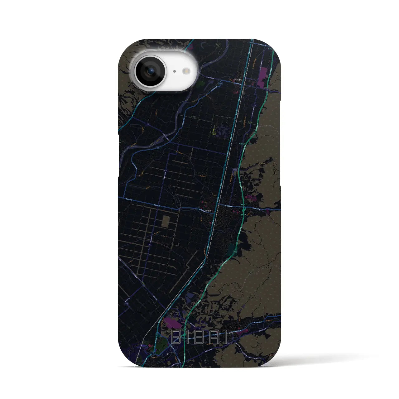 【美唄(北海道)】地図柄iPhoneケース(バックカバータイプ)