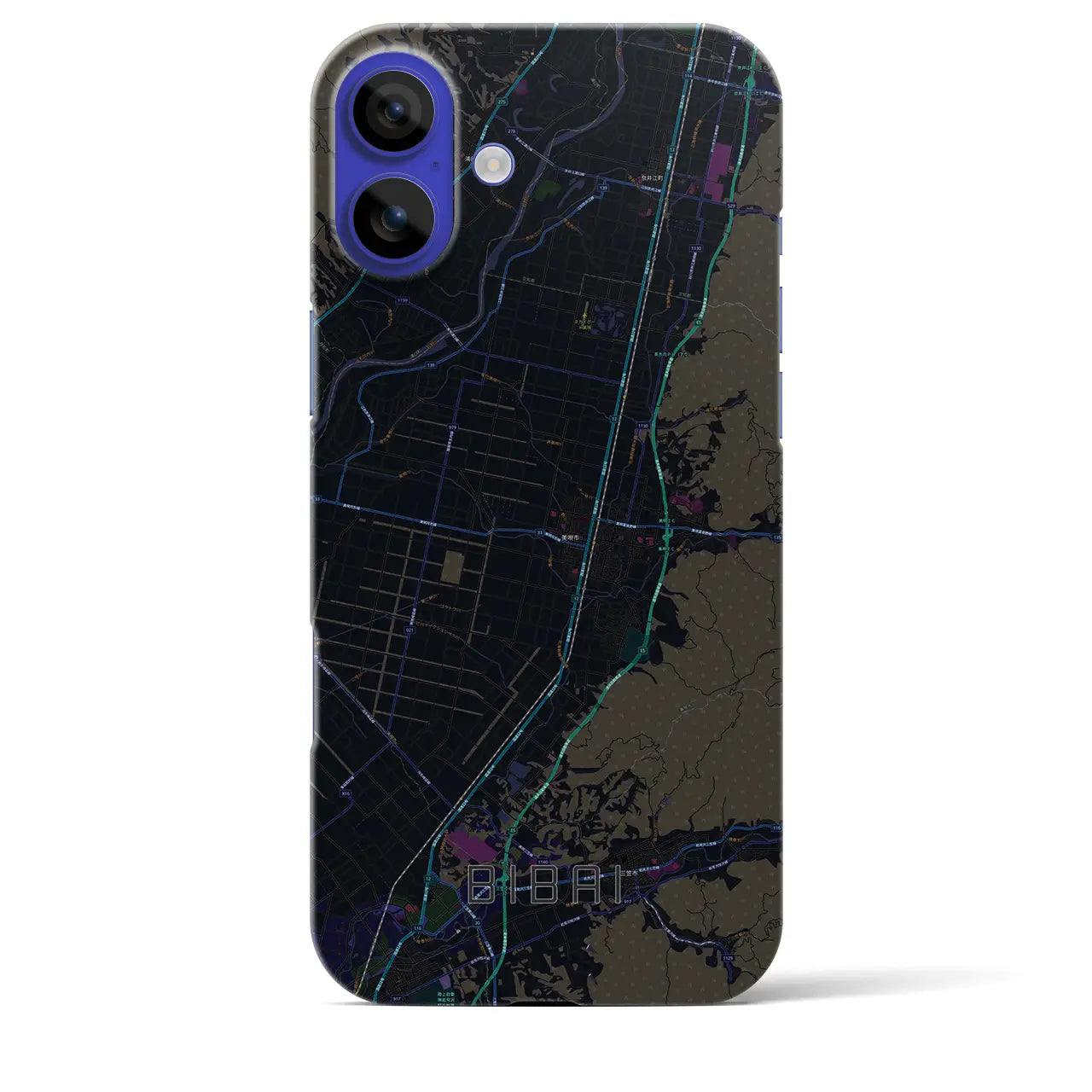 【美唄(北海道)】地図柄iPhoneケース(バックカバータイプ)