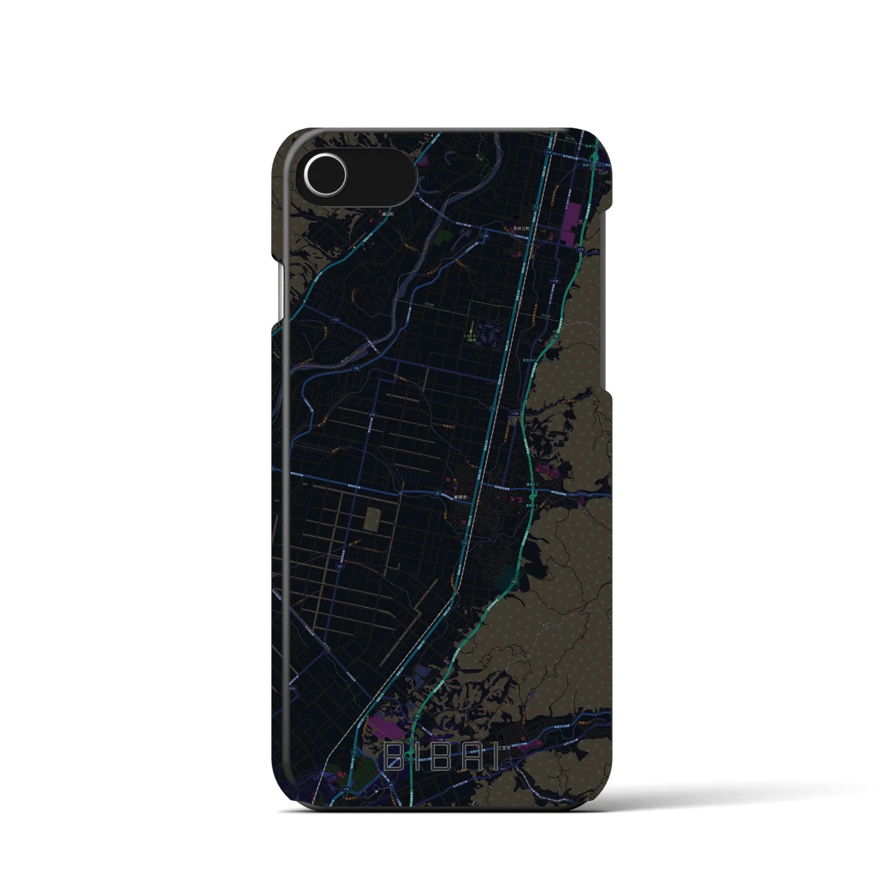 【美唄(北海道)】地図柄iPhoneケース(バックカバータイプ)