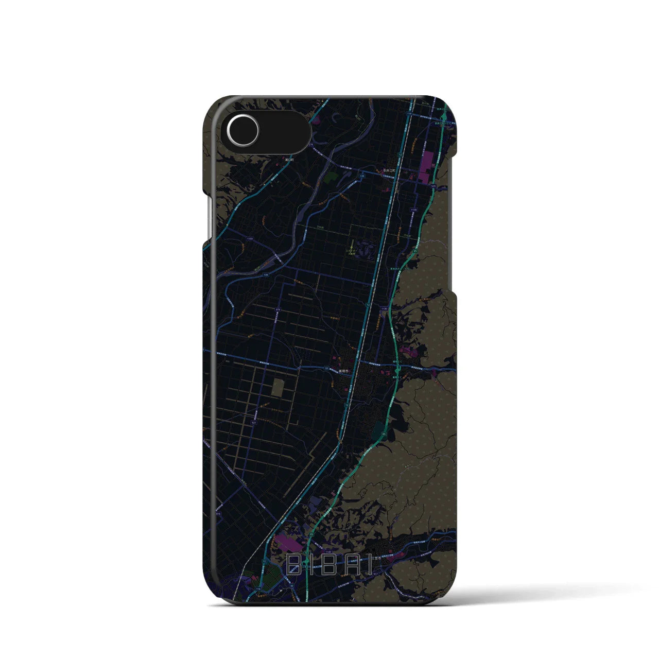 【美唄(北海道)】地図柄iPhoneケース(バックカバータイプ)