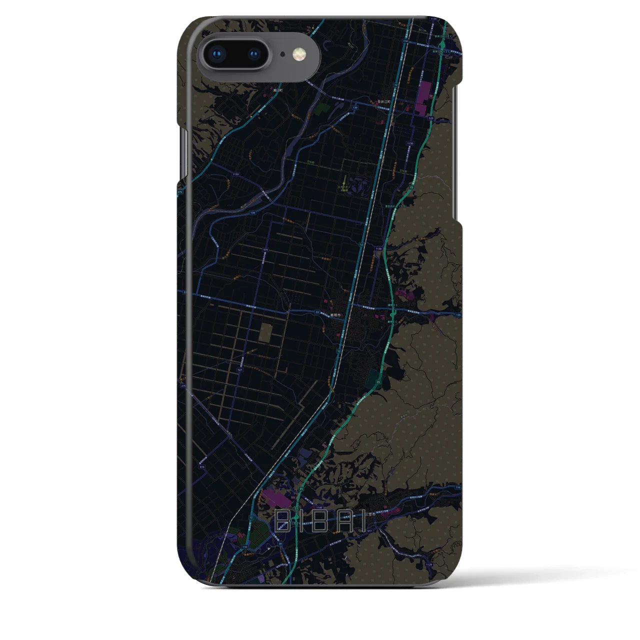 【美唄(北海道)】地図柄iPhoneケース(バックカバータイプ)