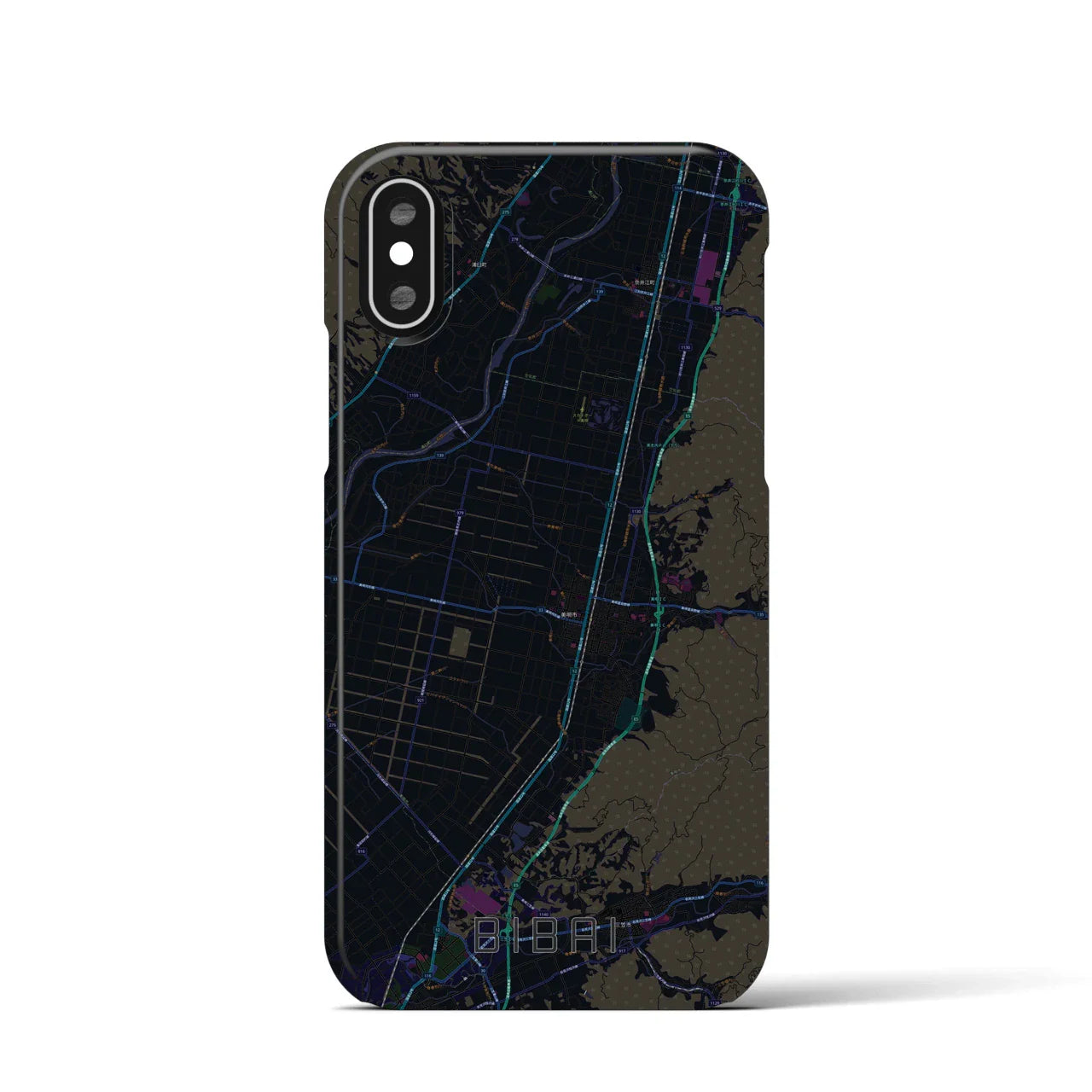 【美唄(北海道)】地図柄iPhoneケース(バックカバータイプ)