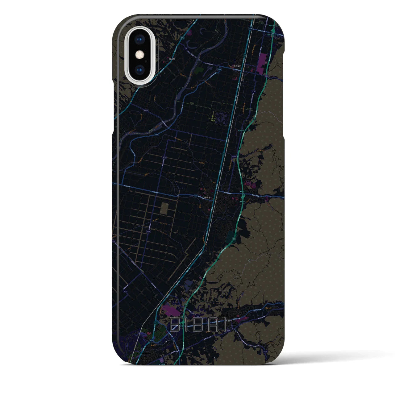 【美唄(北海道)】地図柄iPhoneケース(バックカバータイプ)