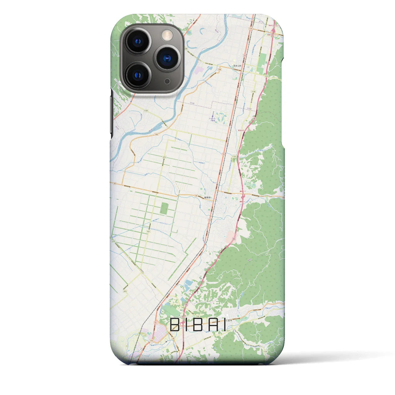 【美唄(北海道)】地図柄iPhoneケース(バックカバータイプ)