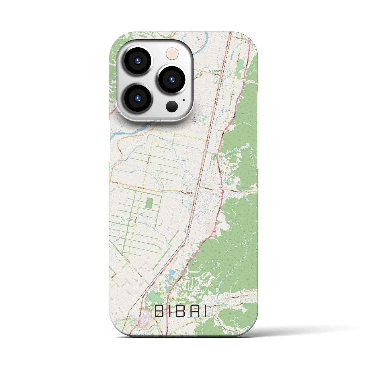 【美唄(北海道)】地図柄iPhoneケース(バックカバータイプ)