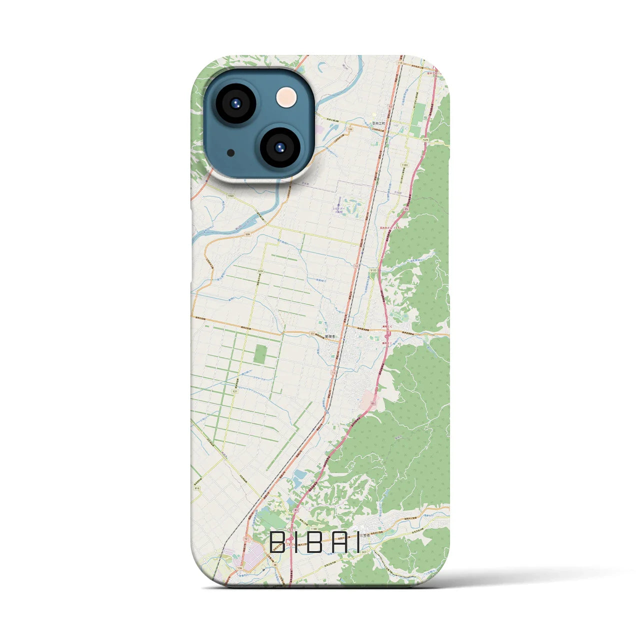 【美唄(北海道)】地図柄iPhoneケース(バックカバータイプ)