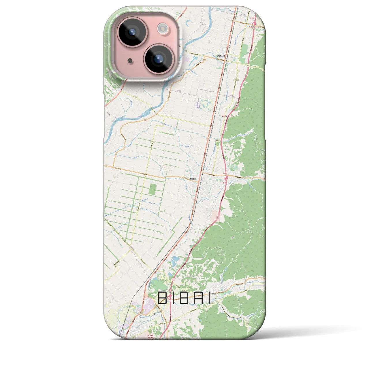 【美唄(北海道)】地図柄iPhoneケース(バックカバータイプ)