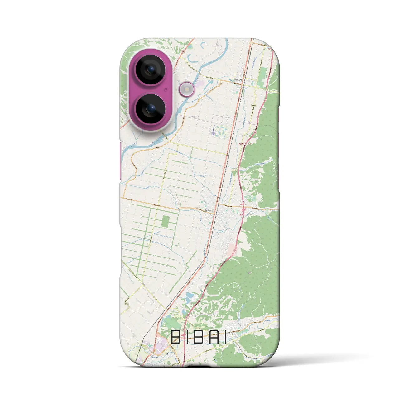 【美唄(北海道)】地図柄iPhoneケース(バックカバータイプ)
