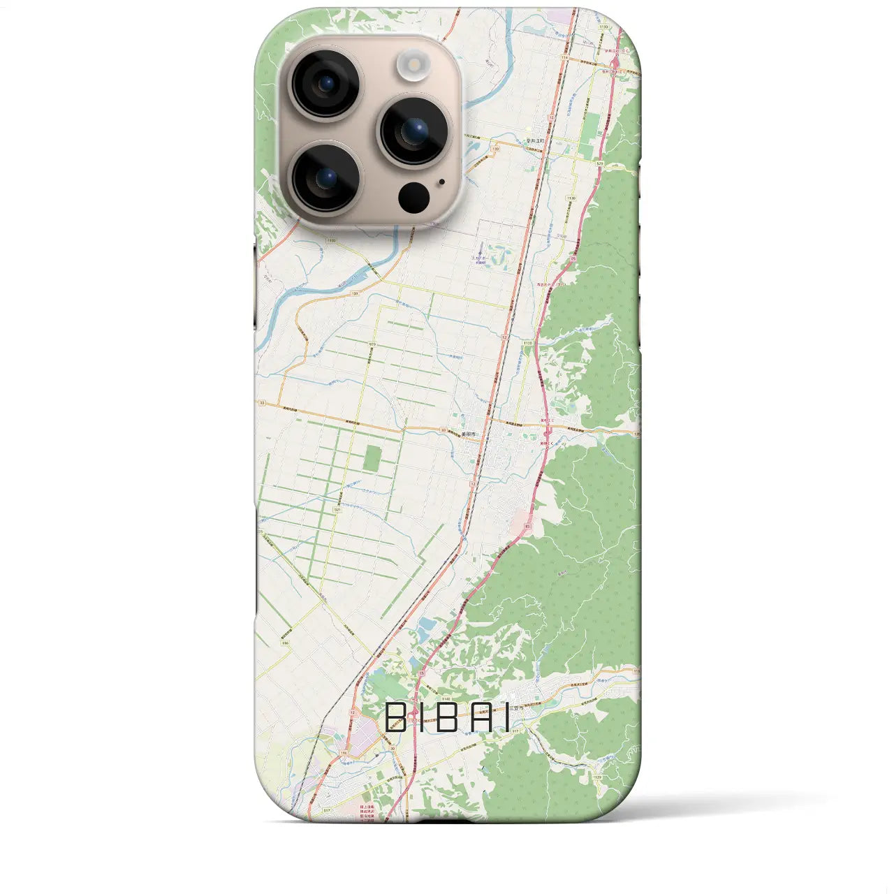 【美唄(北海道)】地図柄iPhoneケース(バックカバータイプ)