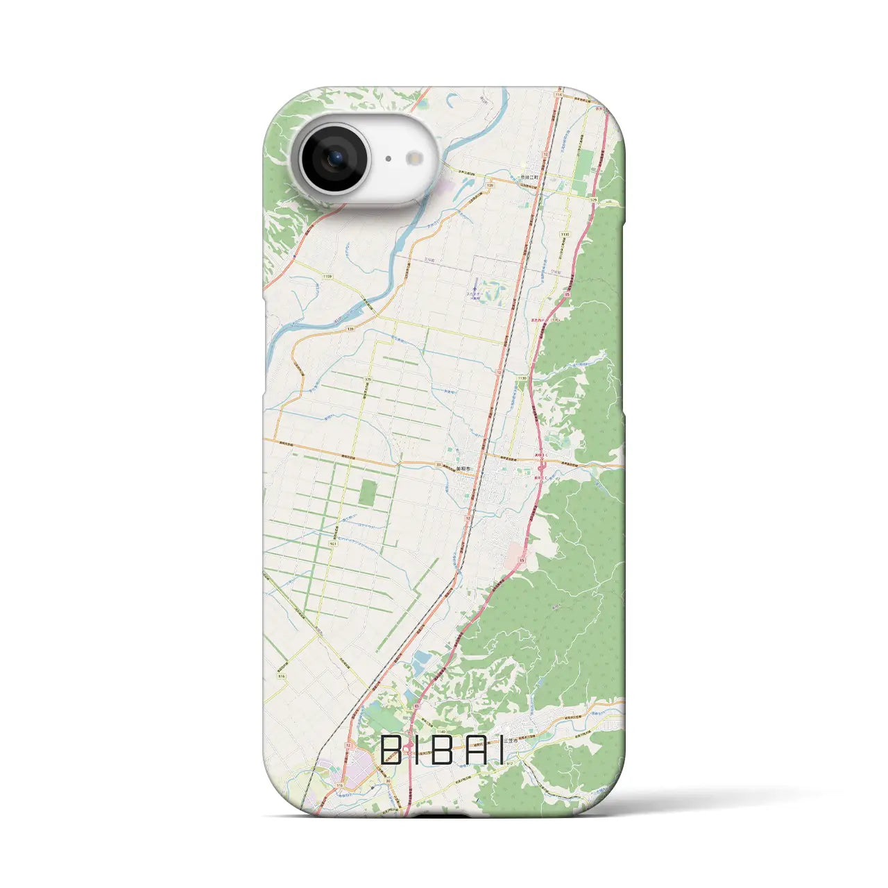 【美唄(北海道)】地図柄iPhoneケース(バックカバータイプ)