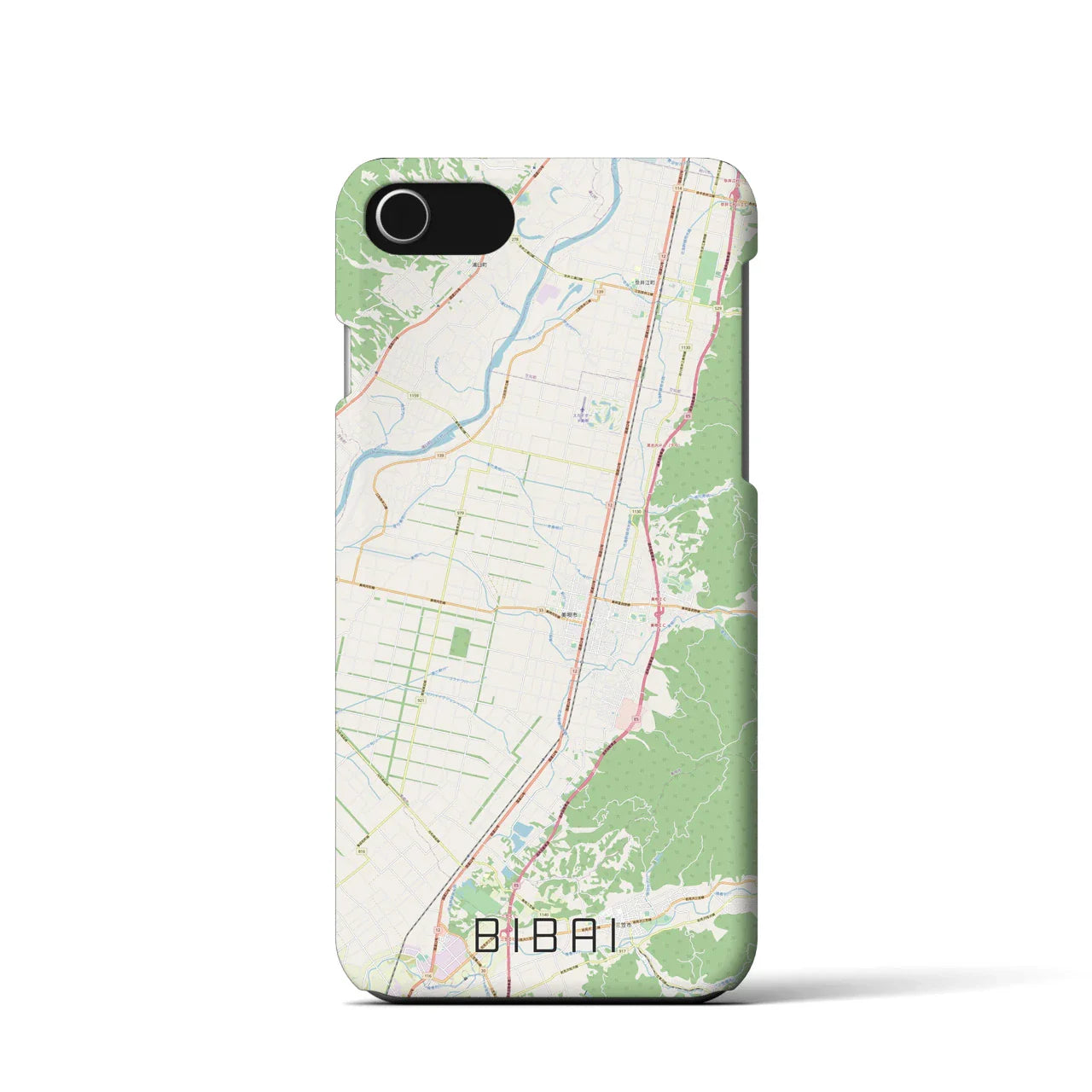 【美唄(北海道)】地図柄iPhoneケース(バックカバータイプ)