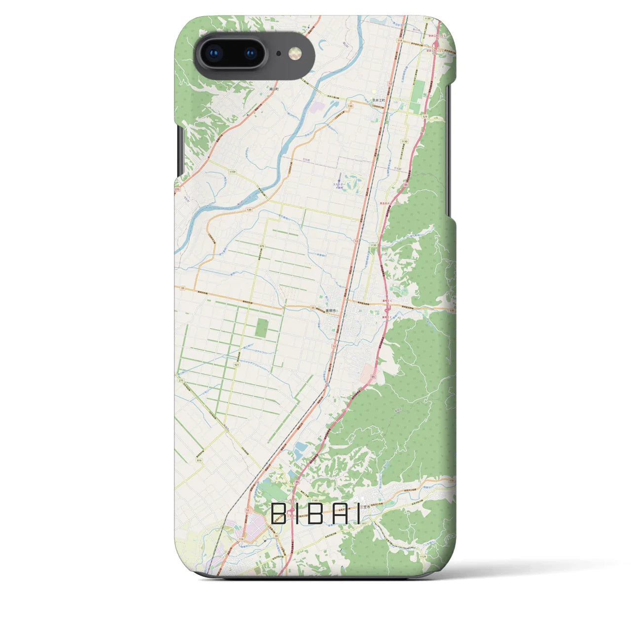 【美唄(北海道)】地図柄iPhoneケース(バックカバータイプ)